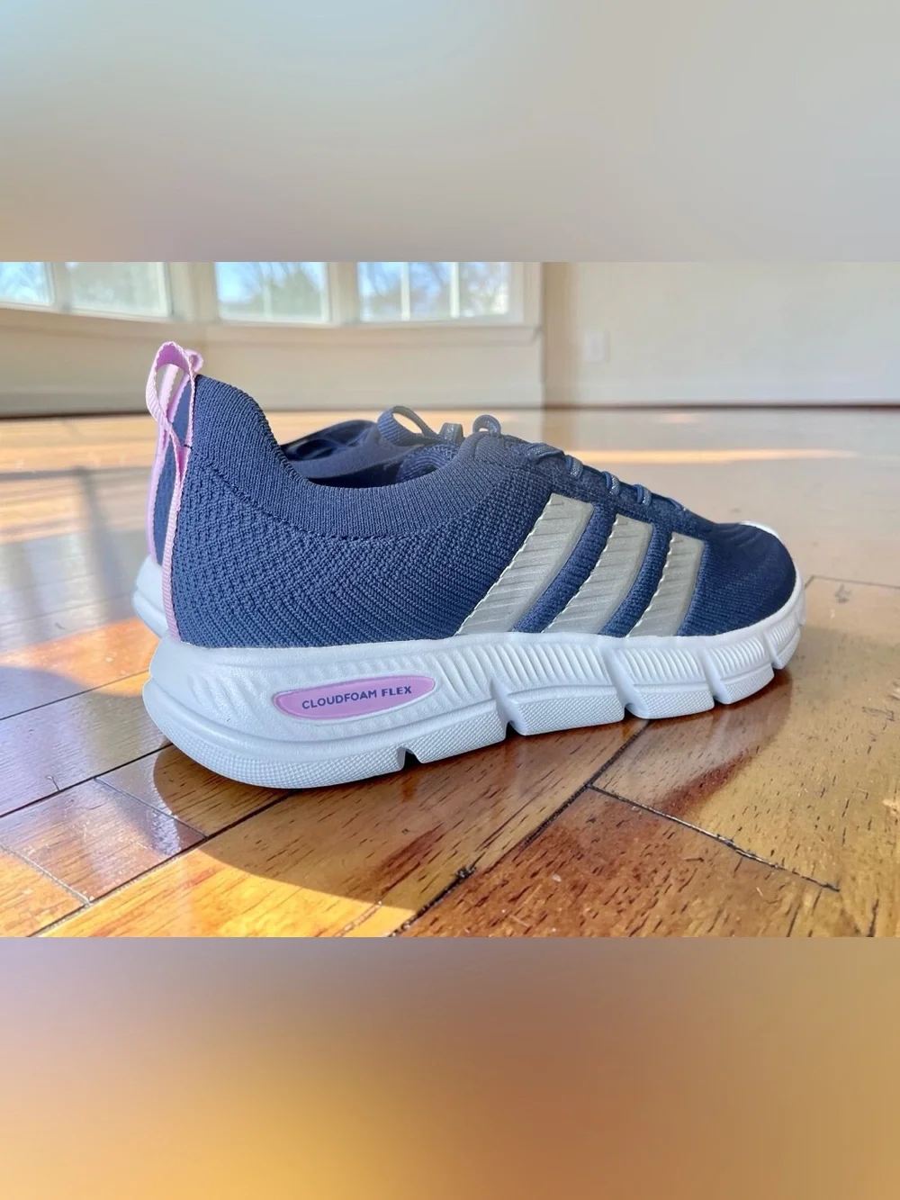 adidas Cloudfoam Flex Slounge NEW Women’s Size 7 WIDE (US) Blue/Silver/Lilac